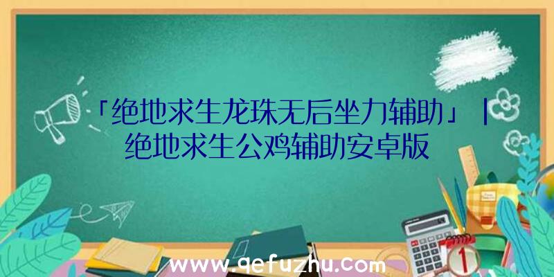 「绝地求生龙珠无后坐力辅助」|绝地求生公鸡辅助安卓版